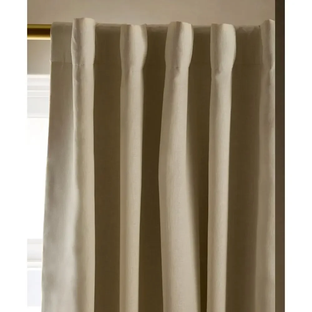 Quince European Linen Room Darkening Curtain Ivory - Single Panel 48x96in NWT